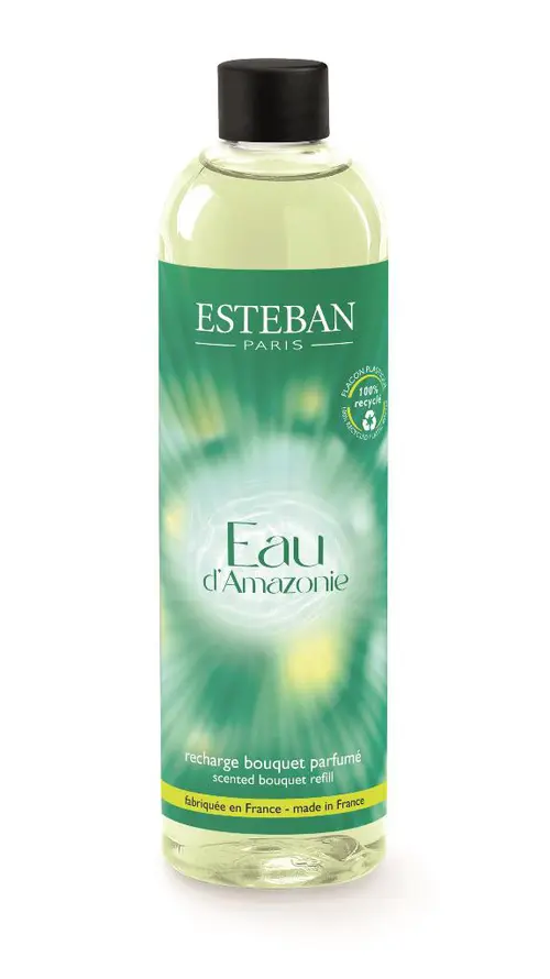 Pour l’extérieur：Recharge pour bouquet parfumé et diffuseur Esteban parfum Eau d’Amazonie - 250 ml