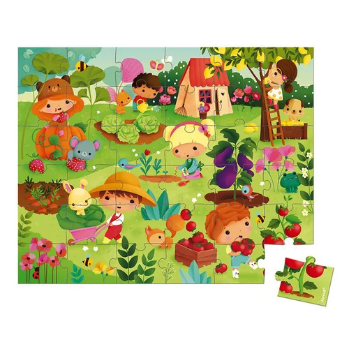Espace vert sélection：Puzzle le potager orange en carton Juratoys - 36 pièces