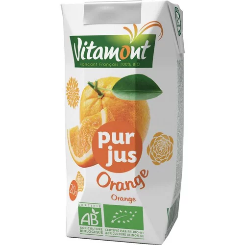 À adopter pour l’extérieur：Pur jus d’orange bio - brique de 20 cl