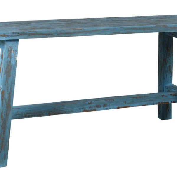 Banc en acajou teinté (Bleu antique)
