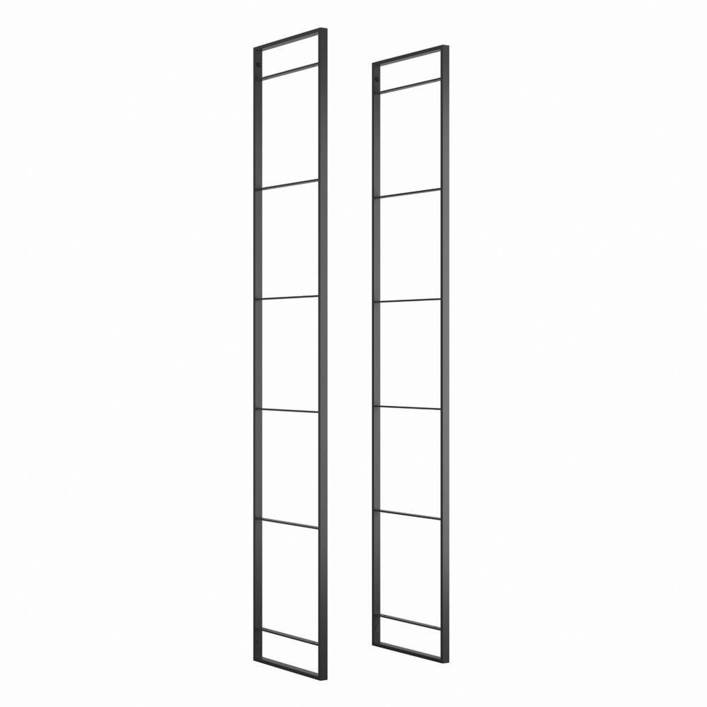 EMUCA SRL Structure pour étagère Lader, H 1790 mm, Peint en noir – 1790 mm 350 mm