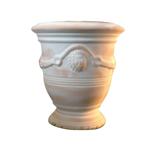 Essentiel jardin：Vase Anduze cérusé en terre cuite H 14 x Ø 12 cm