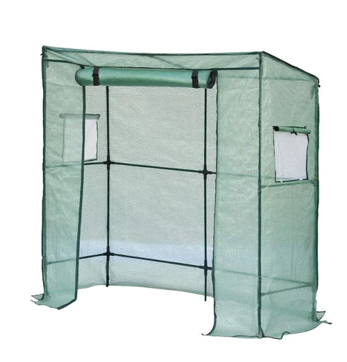 Pour vos projets jardin:Serre souple verte à tomates avec housse 140 g - 198 x 78 x 200 cm