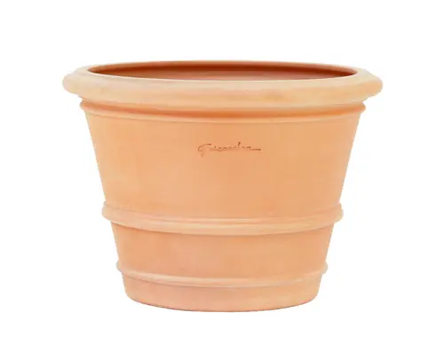 Idée extérieure：Pot Cuvier Argi coloris rose en terre claire - Ø 72 cm x 52 cm - 102 L
