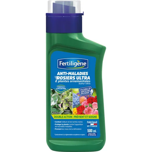Univers végétal：Fongicide sulfultra anti-maladies rosiers ultra Fertiligène - 500 ml