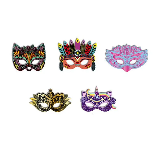 Vie dehors:Jeu créatif Scratch art masques de fête – Dès 5 ans