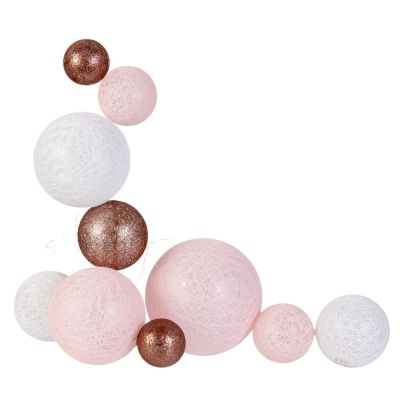 Guirlande lumineuse boules colorées 10 leds multi-tailles (Rose)