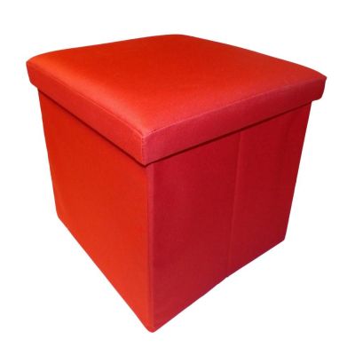 Pouf pliable Oxford (Rouge)