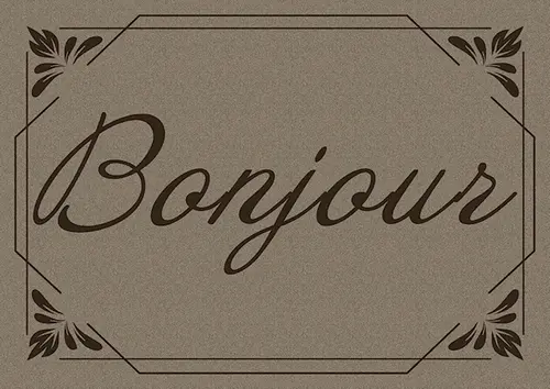 Jardin équipement:Tapis absorbant intérieur imprimé "Bonjour" coloris gris Sweetsol - 40 x 60 x 0,5 cm