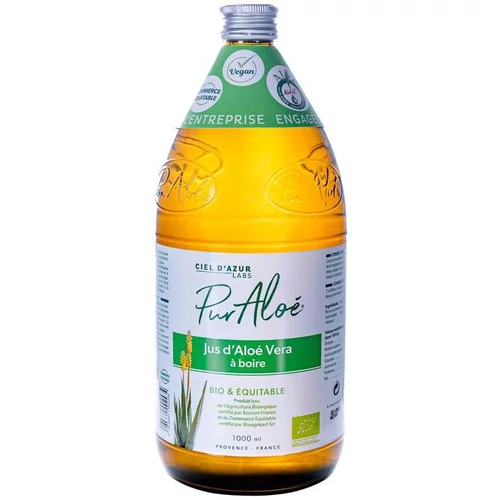 Plaisir au jardin:Jus à boire bio à l’aloe vera en bouteille de 1 L