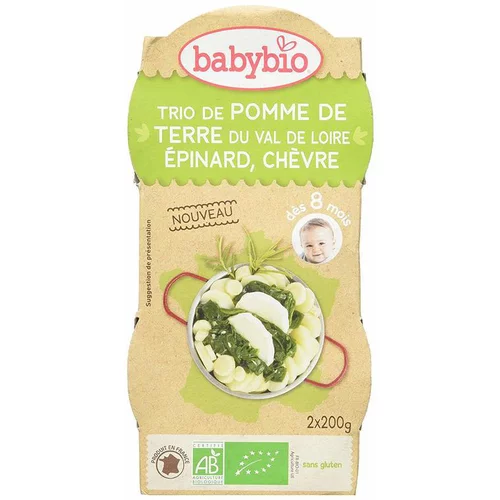 Jardin bien-être:Trio pomme de terre épinard et chèvre Babybio 2 x 200 g