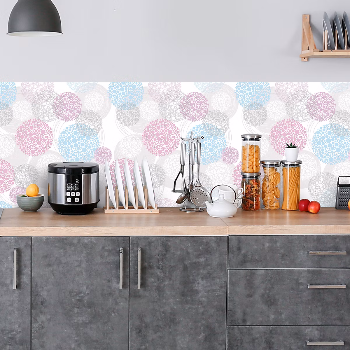 Crédence adhésive déco design ronds 315 – 30 × 70cm