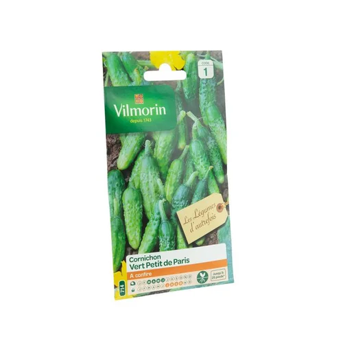 Conçu pour le jardin：Graines de Cornichon vert petit de Paris Vilmorin Légumes d’autrefois - graines à semer