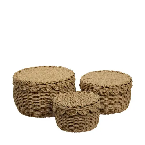 Pour vos besoins extérieurs:Corbeille ronde en corde de papier - Ø 31,5 x H 19 cm