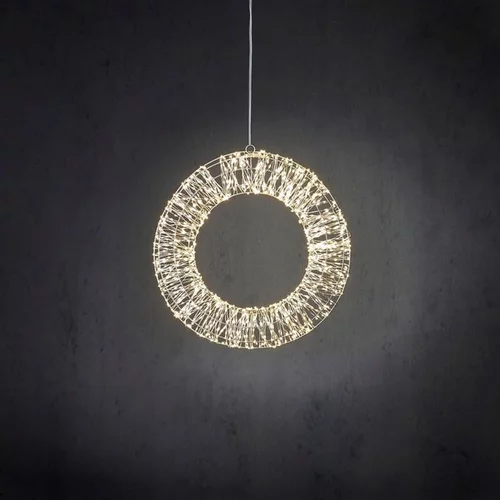 Essentiel au jardin：Couronne lumineuse LED à lumière blanc chaud fixe sur secteur - Ø 45 cm