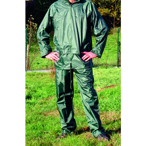 Adapté à vos extérieurs：Tenue de pluie verte Instant nature Averse - Taille L