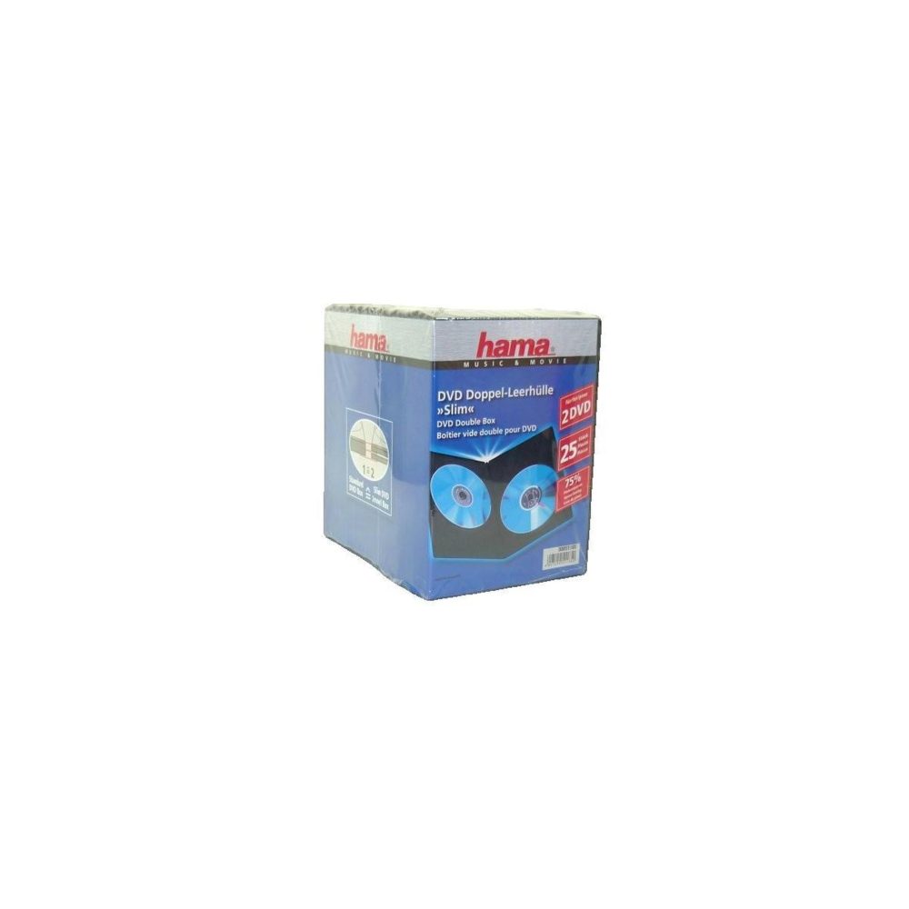 Hama Boîtiers DVD Slim Double Hama 2 DVD – 1.92 cm 7 mm
