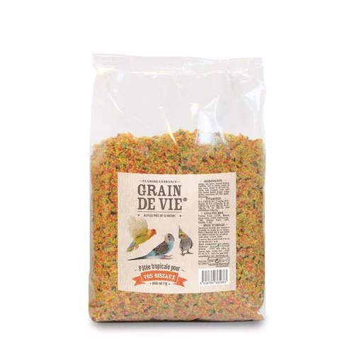 Pour transformer vos extérieurs：Pâtée élevage tropicale pour oiseaux Grain de Vie - 1kg