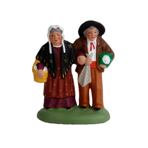 Bien utile au jardin：Santon couple de vieux 7 cm