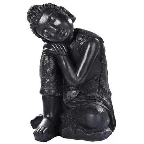 Pour simplifier le jardin：Bouddha penseur coloris noir en cire - 33 x 33 x 58 cm