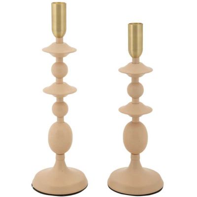 Bougeoir en métal Gemini (Lot de 2) (Rose et doré)