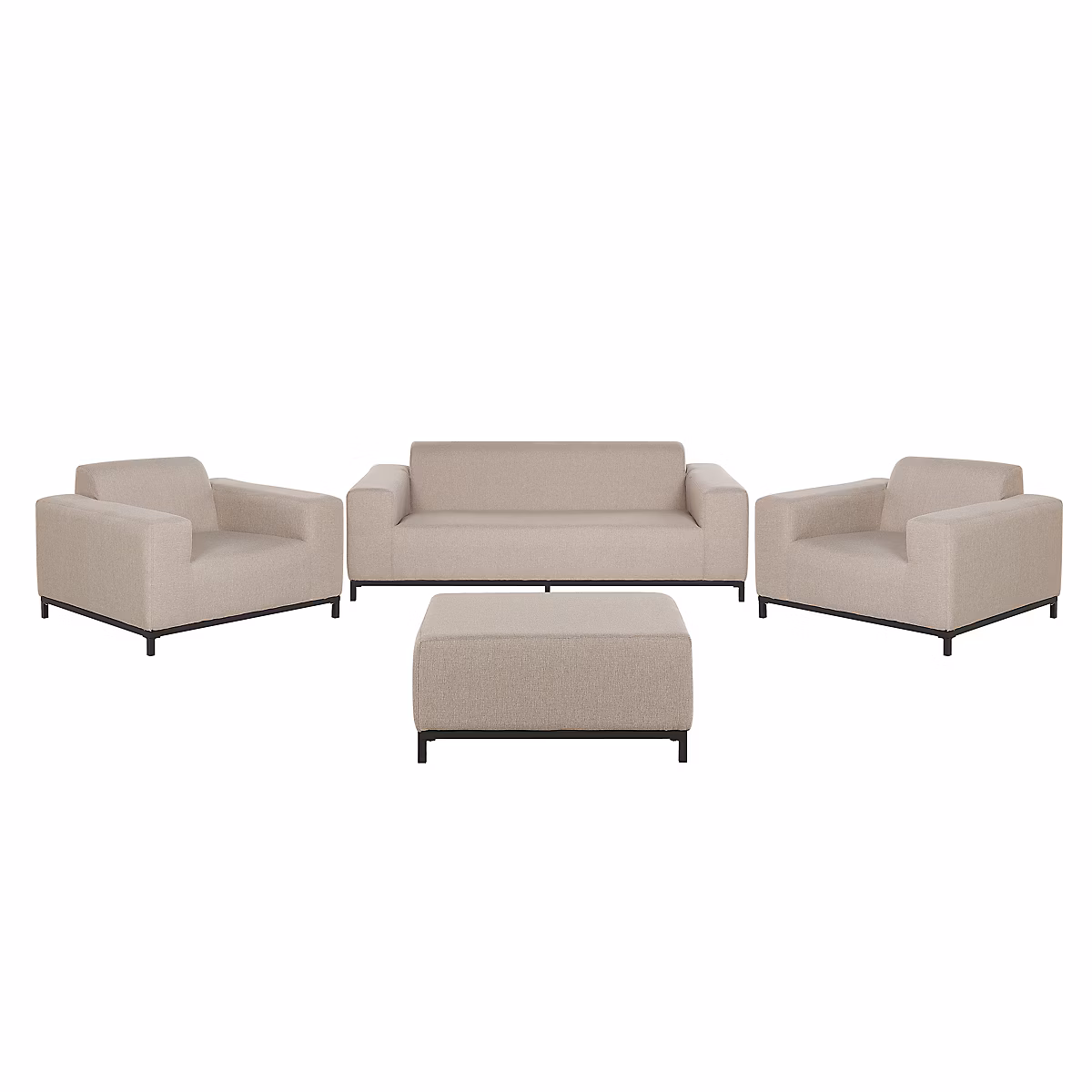 Salon et mobilier de jardin – Ensemble de salon de jardin avec table 5 places ROVIGO Beige