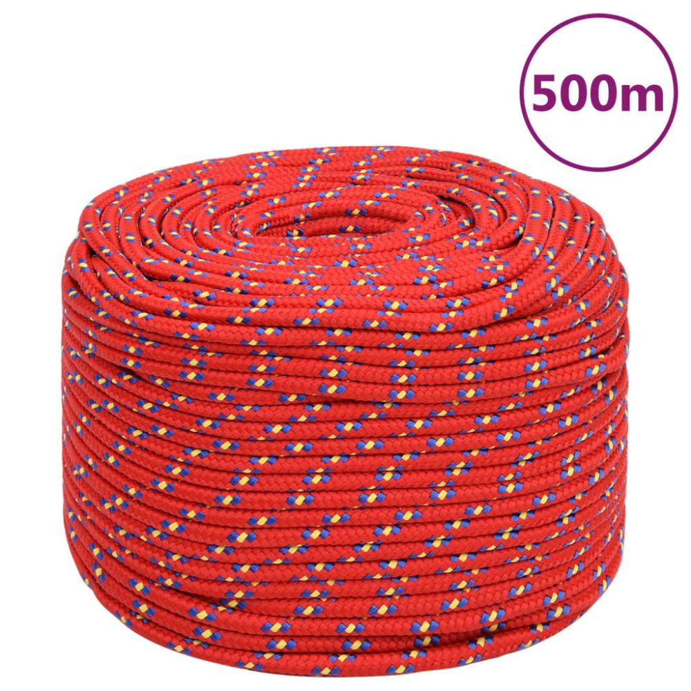 vidaXL Corde de bateau Rouge 10 mm 500 m Polypropylène