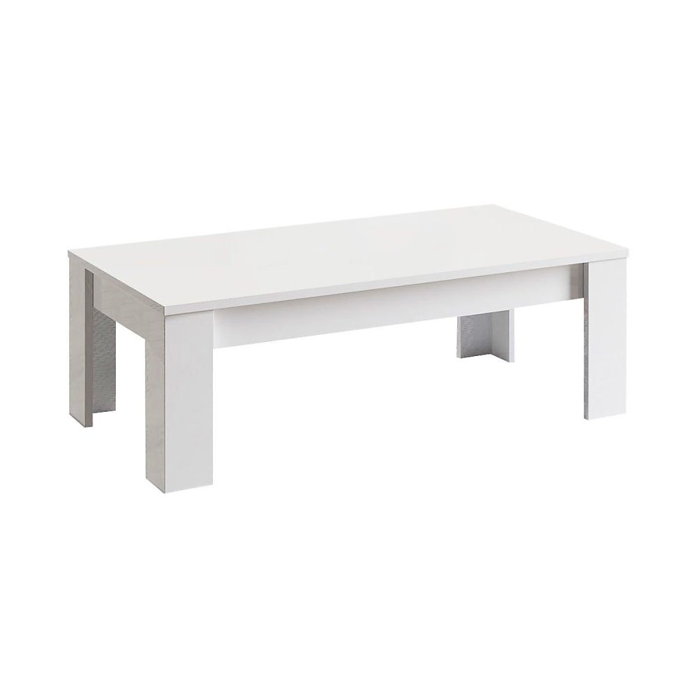 CLARK – Table Basse Rectangulaire L126cm Laquée Blanc