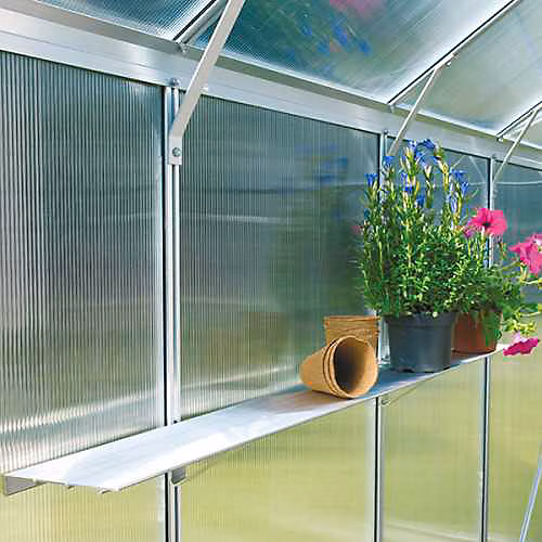 Étagère murale en aluminium avec supports – Couleur Aluminium