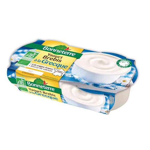 Essentiel extérieur：Yaourt brebis grecque Bonneterre bio 2 x 150 g