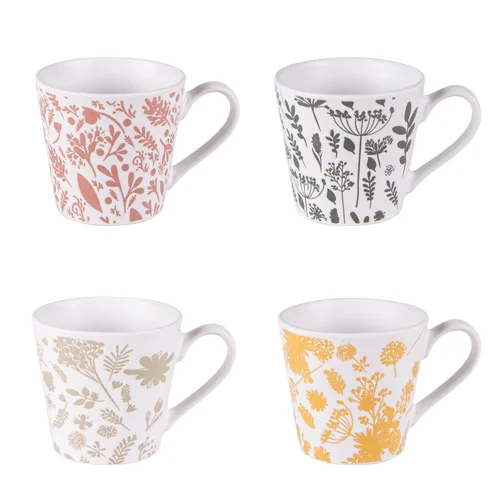 Vie dehors:Tasses en grès multicolore Coffret Galehia - 4 x 18 cl