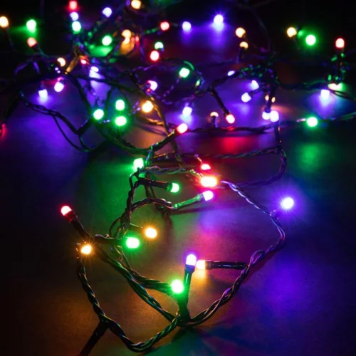 Jardin à embellir：Guirlande lumineuse LED à lumière animée multicolore sur secteur - 11 m