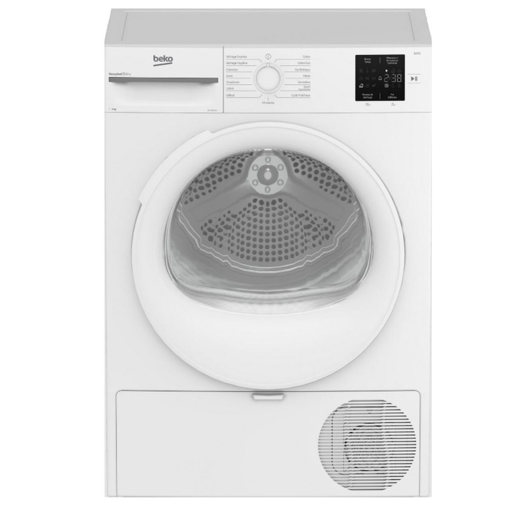 Beko Sèche-linge pompe à chaleur 60cm 9kg blanc - d3h19e01w