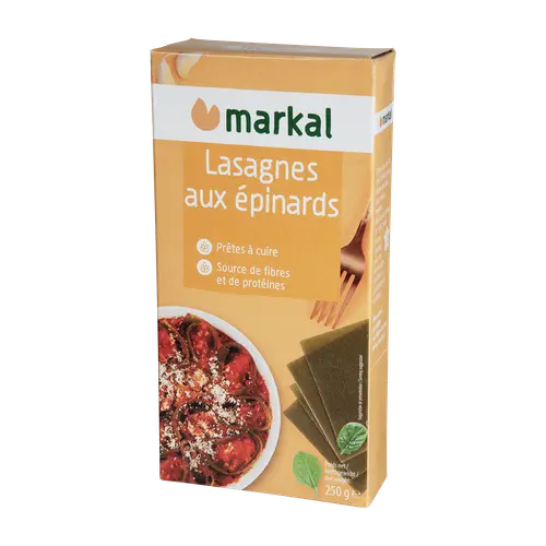 Jardin et idées:Lasagnes aux épinards bio Markal - 250 g