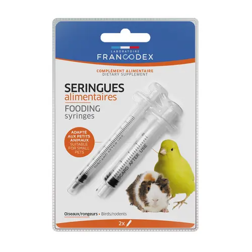Conçu pour vos extérieurs:Seringue alimentaire pour rongeurs et oiseaux Francodex - x 2