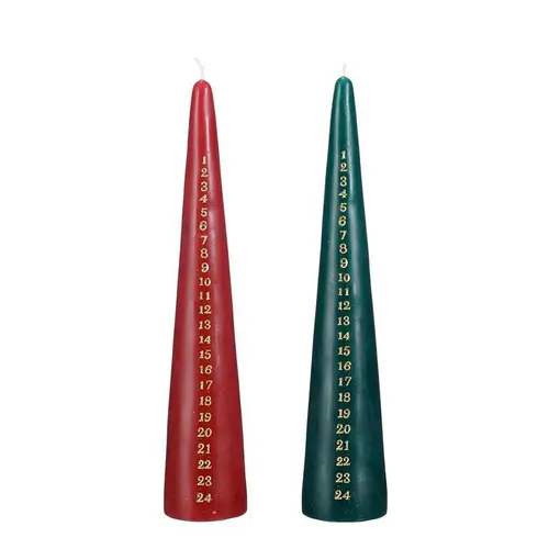 L’allié de vos extérieurs:Bougie de l’Avent forme cône - Ø 5 x H 30 cm