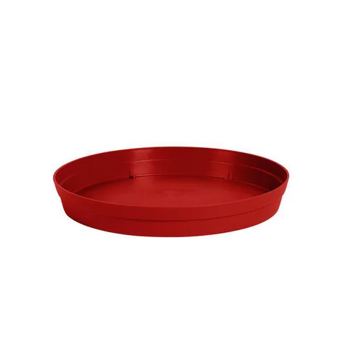 Moderne au jardin:Soucoupe Toscane couleur rouge rubis - Ø 28 cm x H4,5 cm
