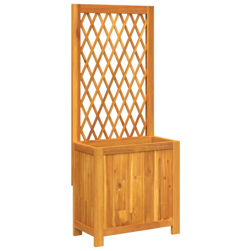vidaXL Jardinière avec treillis 55x29,5x132 cm bois massif d'acacia | 132 cm bois