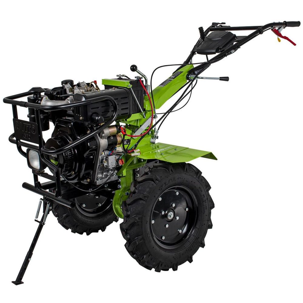 VITO Garden Motoculteur thermique diesel 12cv 4t transmission directe fraises et butteur double vito – 8900W 8900 W