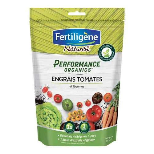 Au service de vos extérieurs：Engrais tomates et légumes Performance Organics Fertiligène - 700 g