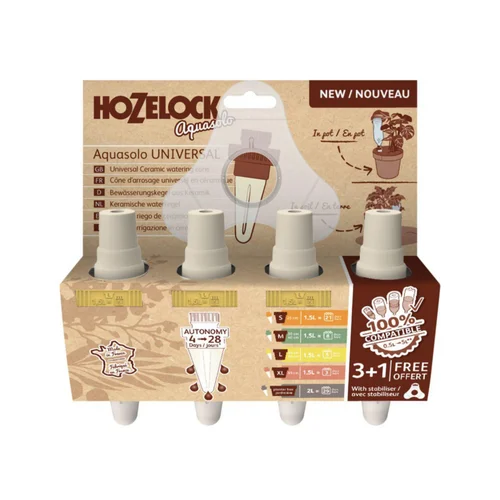 Pour votre espace extérieur：Système d'arrosage coloris jaune Hozelock Aquasolo - Pour pot taille L Pack 3 + 1