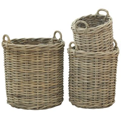 Cache-pots hauts en poelet (Lot de 3) (Sable)