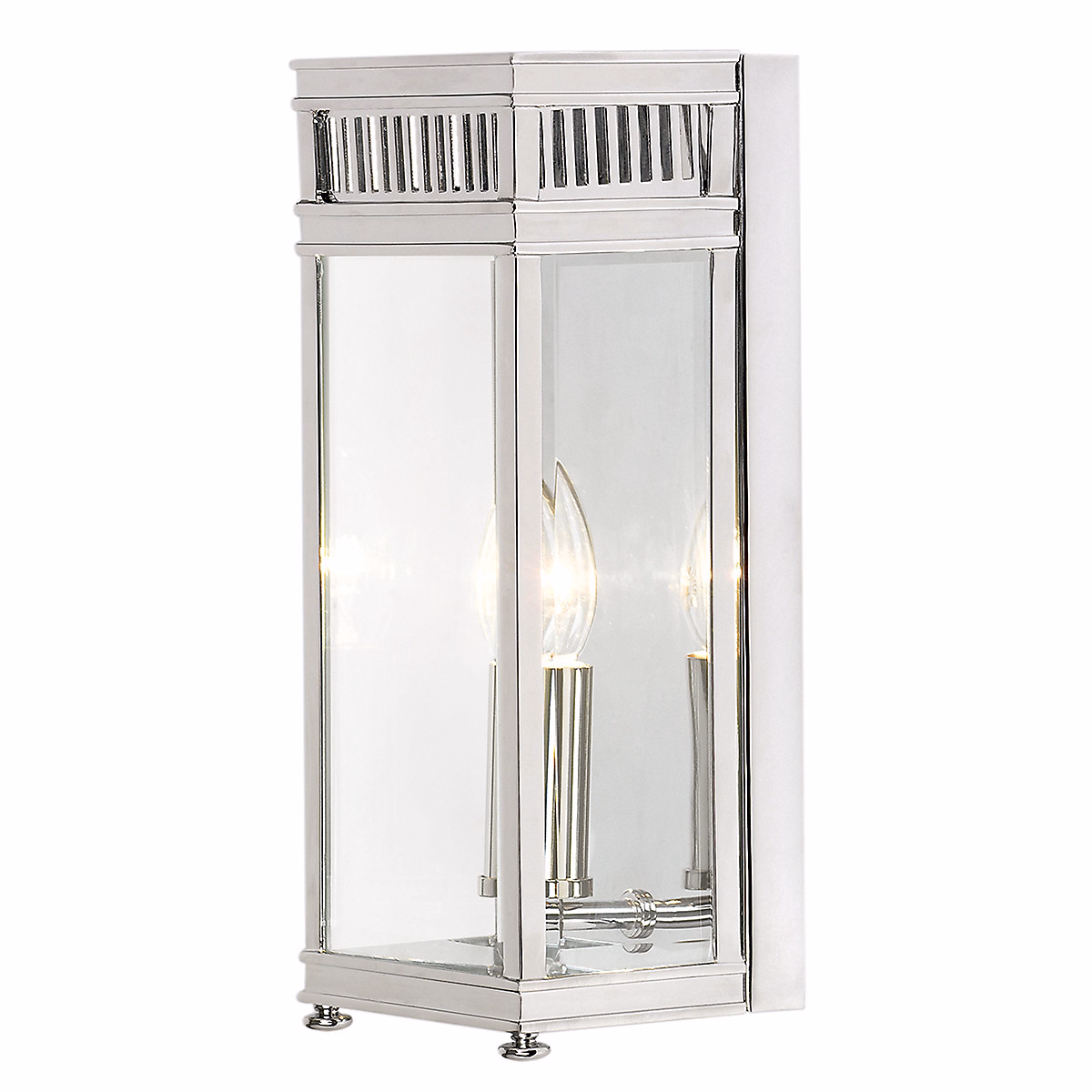 Elstead Holborn – Petite demi, lanterne murale extérieure à 1 ampoule, chrome poli IP44, E14