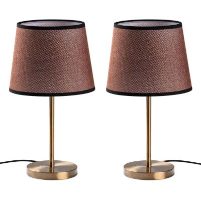 Ensemble de 2 lampes à poser Abajur (Marron)