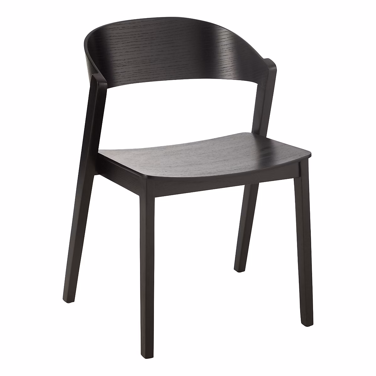 Chaise salle à manger en bois de frêne (52 × 57 × 76 cm – Noir)