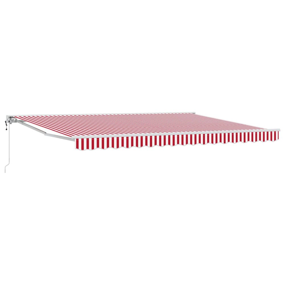 vidaXL Auvent rétractable électrique Rouge et Blanc 4 × 3,5 m – Matériel de jardin