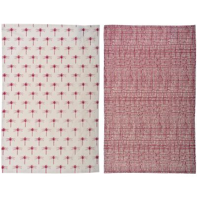 Torchon de cuisine en coton Libellules (Lot de 2)