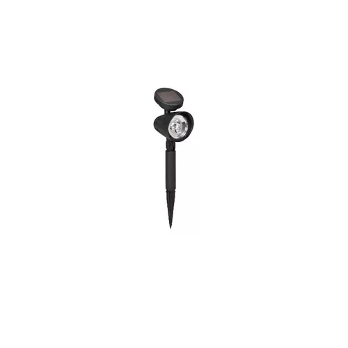 Extérieur essentiel：Spot solaire Lazise en plastique noir à LED blanc chaud 8x11x35,5 cm