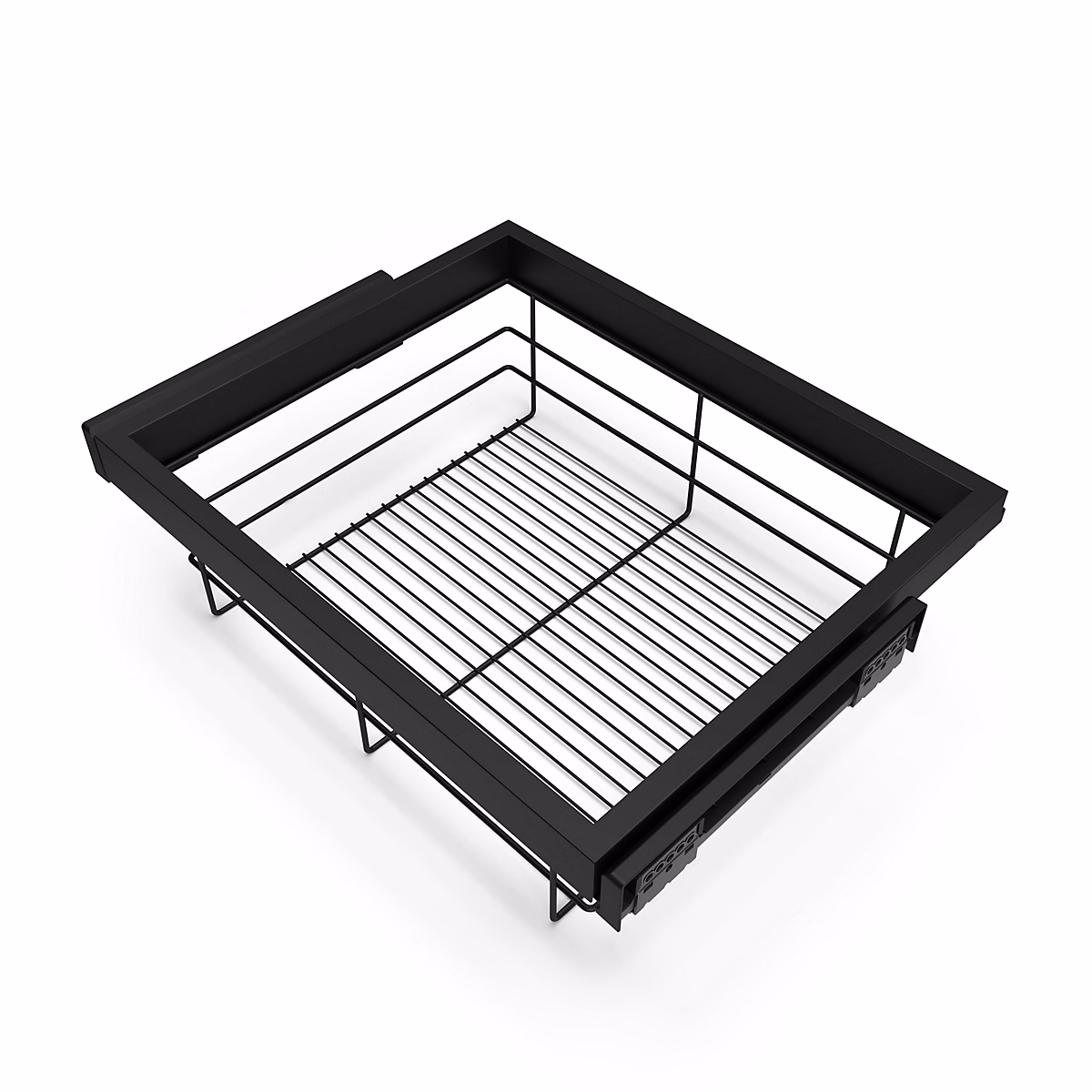 Emuca Kit de panier et cadre coulissant à fermeture souple pour armoire | réglable – module 600mm – Noir texturé