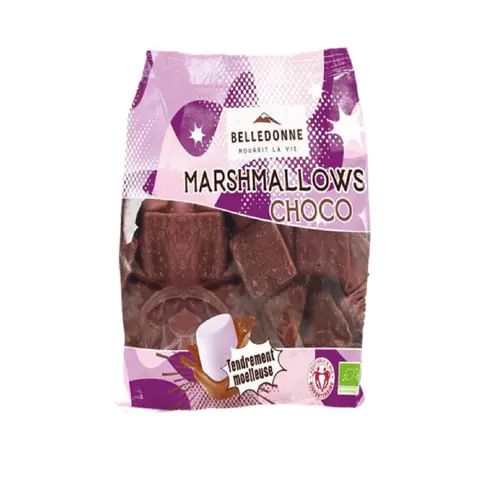 Le petit plus pour l’extérieur:Guimauve marshmallows au chocolat au lait Belledonne - 130 g